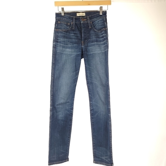 Madewell Slim Straight High Waist Blue Jean Sz 24 - Picture 2 of 10
